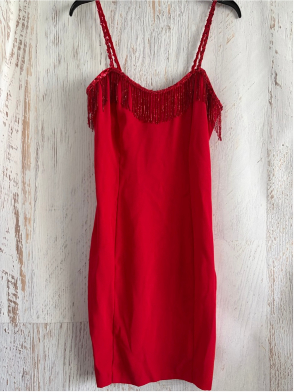 Women's Roberta Red Beaded Mini Dress Juniors 11